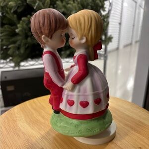 Romantic Couple Figurine with Red Accents